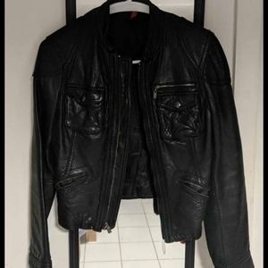 Genuine Leather Black Biker Jacket